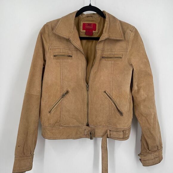 Vintage Paris Blues Tan suede full zip jacket - Picture 1 of 7